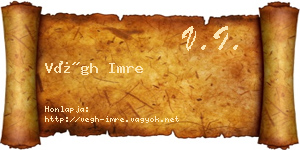Végh Imre névjegykártya